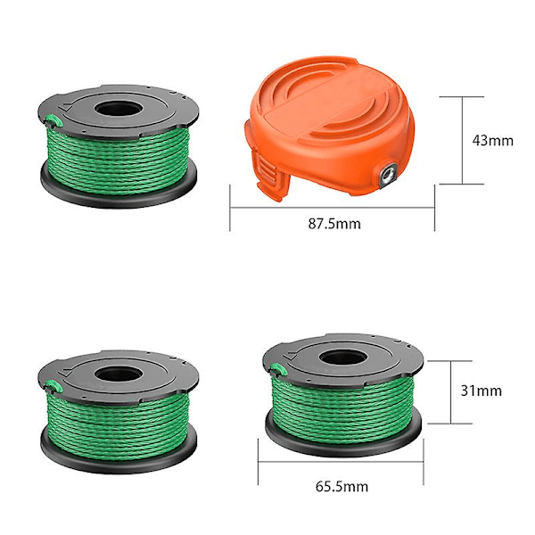 Sommer Udsalg Nyhed Til Black & Decker GL8033 GL9035 A6486 GL7033 Trimmer Line 3 Spoler+1 Hætte