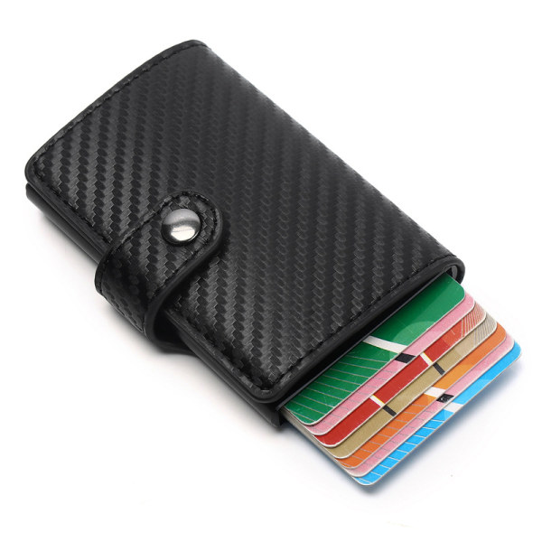 Automaattinen pop-up-korttiteline, RFID-varkaudenestokorttipidike, suurikapasiteettinen korttikotelo brown