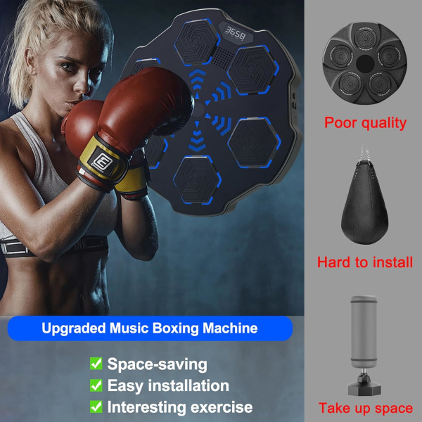 Musikboxningsmaskin Smart boxningsmusikträningsmaskin ，Väggboxning elektronisk stansmatta Hemboxningsträning a5