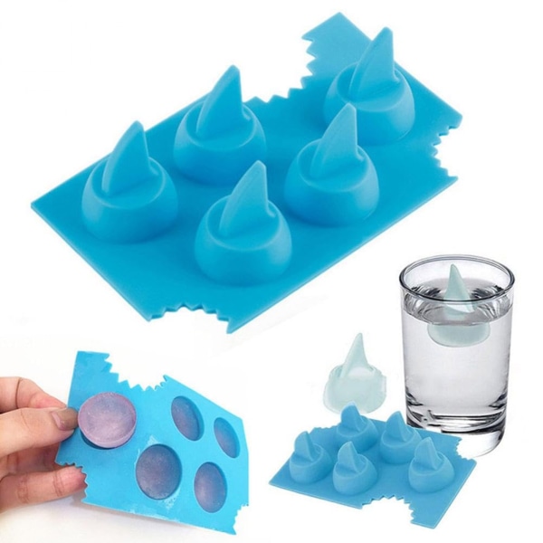 Silikon Shark Fin Ice Cube bricka, DIY Ice Making Form Mould , Kök Silikon Shark Fin Ice Fat för hajälskare 3 pcs