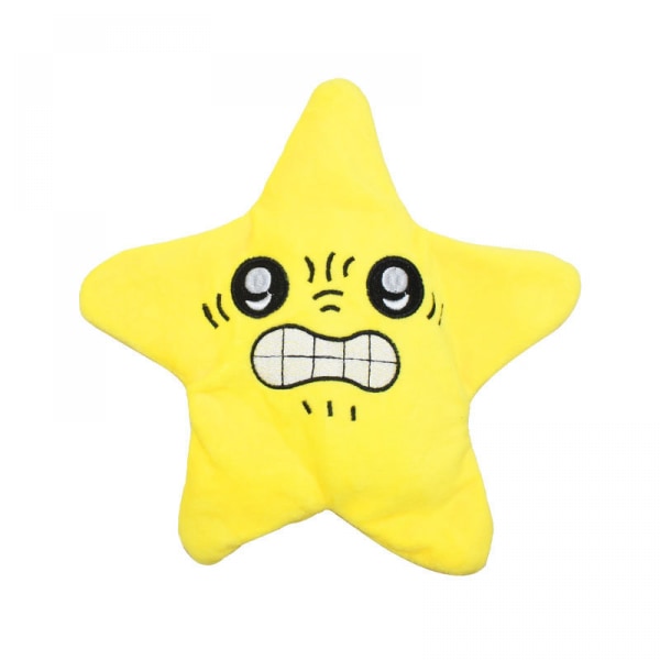 Crazy Yellow Star Funny Beating Star Søt utstoppet leketøy Kreativ Plysj Moving Star Charms Stropp Snor for ryggsekk Veske Veske Nøkkelring dekor