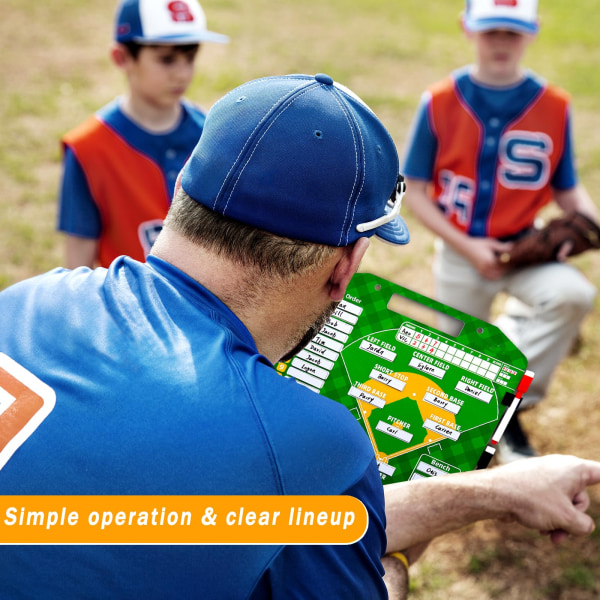 Baseballoppstillingstavle med magneter – Dugout utklippstavle for trenere, softballoppstillingskort og markeringstavle