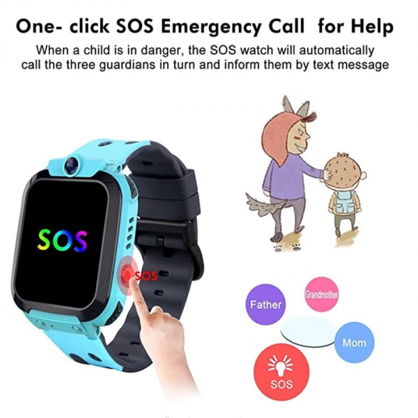 Kids Smart Watch - SOS Call Location Tracker - SIM 2G-kamera - Röstchatt - IP68 - Mobiltelefon & GPS Tracker - Föräldrakontroll pink