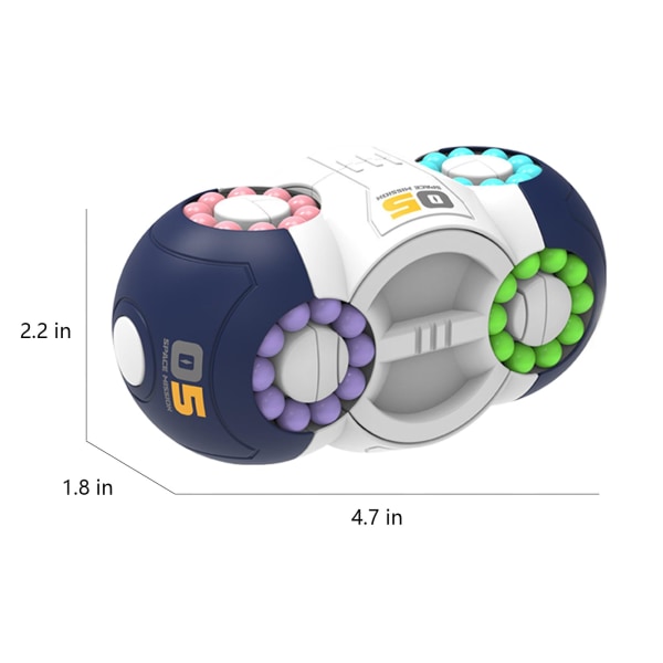 Spin Puzzle Toy, 8-sidig Spin Cube, Spin Fidget Spinner Toy, Brain Teasers STEM Game, Stress Relief Toy, För tonåringar och vuxna grey