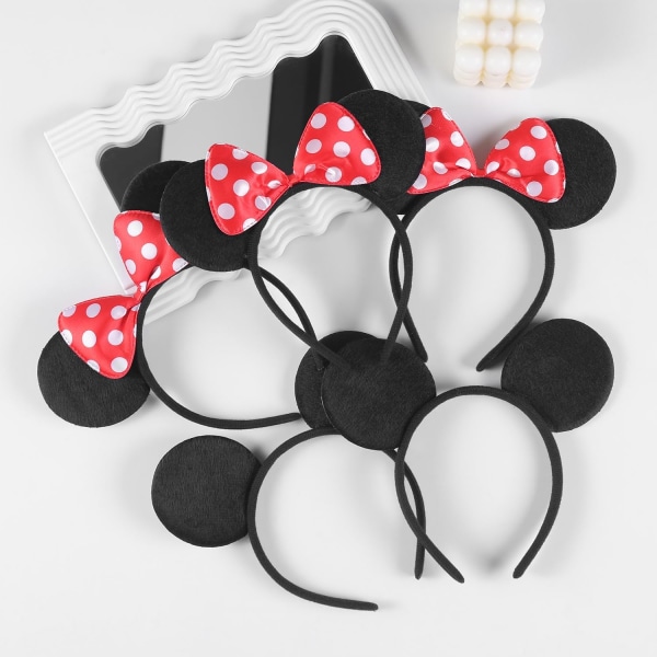 20 Pack Mouse Ears -pääpanta syntymäpäiväjuhlatarvikkeisiin ja hiiriaiheiseen puku-cosplay-koristeluun black
