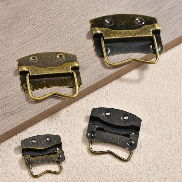 Sommarrea Set med 4 Antika Fällhandtag för Kistor, 76 x 73 mm, Lådor