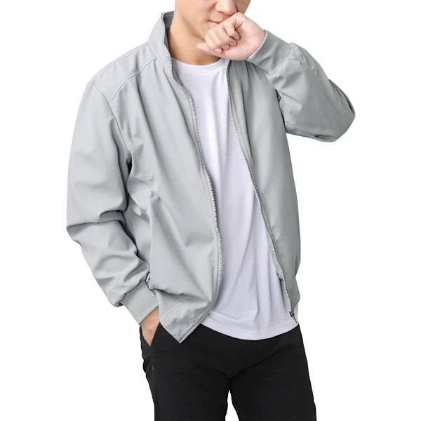 Sommarrea Herr Sommar Bomberjackor Casual Lättvikts Vindjacka Sportjacka Cargo Ytterkläder 3XL 3XL Grey
