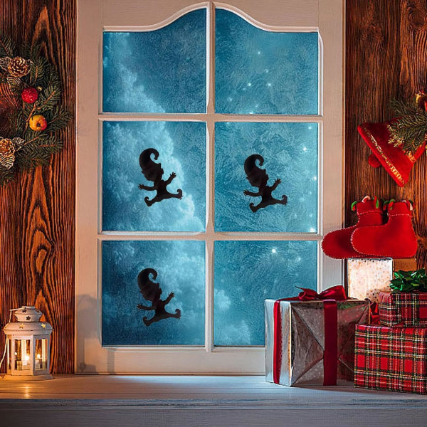 Gnome Footprint set - Juhlalliset Gnome-ovi- ja ikkunatarvikkeet - Täydellisiä joulukoristeita oikukas kosketus 2 set