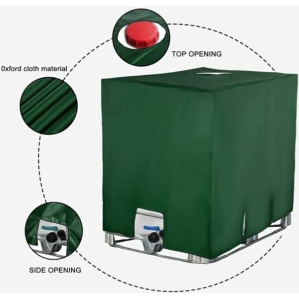 Sommarrea Ulisem Vattentankskydd, Skydd för 1000L IBC-tank, Dammtätt UV-beständigt Regntätt (116 x 100 x 120 cm).ca