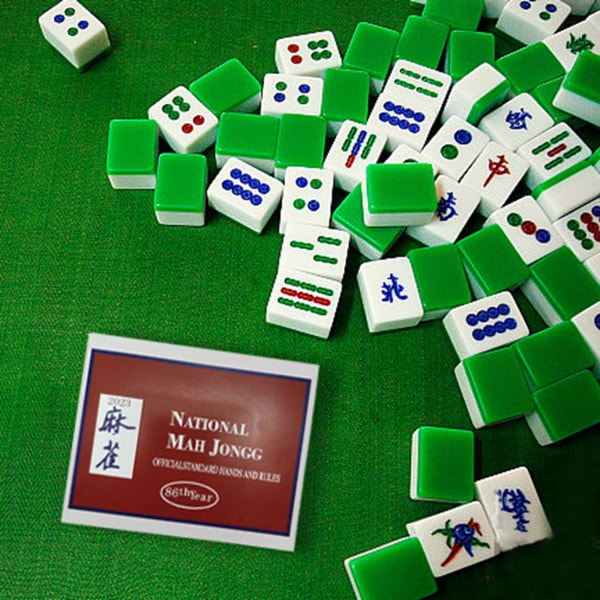 2024 nye mahjong-brikker 4 nasjonale mahjong-brikker offisielle standard håndbrikker og regler mahjong-brikker stor karakter mahjong scorekort (rødt) Blue