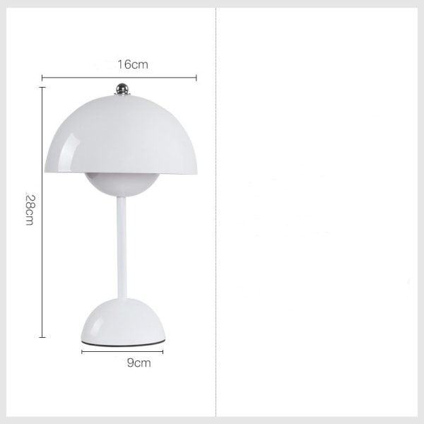 Dansk designer blomsterpot bærbar bordlampe VP9 bordlampe (genopladelig model 18*30CM) Milky White