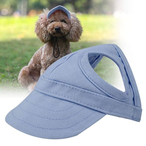 Solbeskyttende hundekasket med justerbar rem sportshat blue S