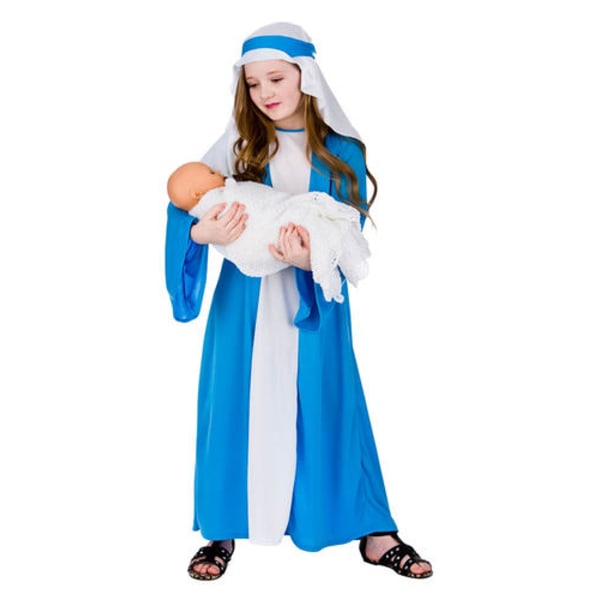 Christmas Nativity Kids Fancy Dress Mary Joseph Shepherd Drenge Piger Xmas Kostume A 3 to 4 Years