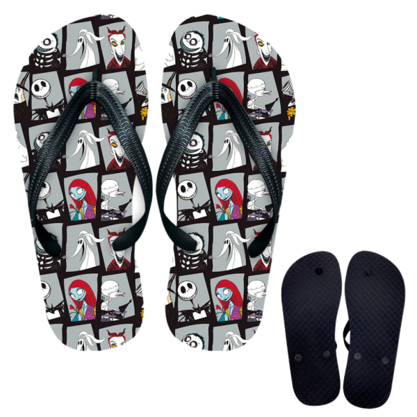 Skull Flip Flops Sandaler för män och kvinnor,jacka tecknade flip flops Sandaler Strandtofflor Duschrutschbanor A