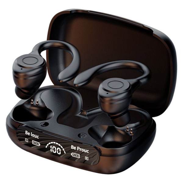 Bluetooth 5.3 hörlurar in-ear trådlösa TWS sporthörlurar med mikrofon öronkrok G style