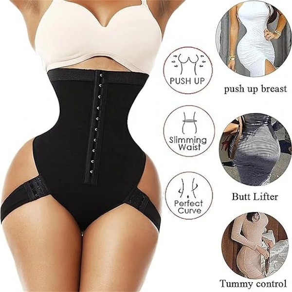 Shapewear för kvinnor, Tummy Control Thong Bodysuit black XXXL