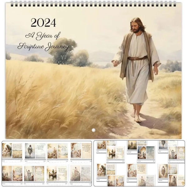 2024 'Jesus Christ Calendar Christian Faith 'Jesus Monthly Wall Calendar