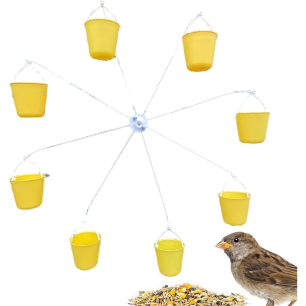 Fuglefoder, roterende pariserhjul Fuglefoderlegetøj, multifoder med 8 foderspande, roterende fuglefoder til svale, spurve, gulfinke