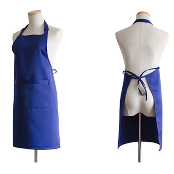 2-pack köksförkläden, vattentäta förkläden med 2 fickor för matlagning, bakning, målning, hushållsarbete Royal blue
