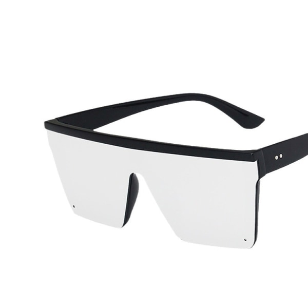 Ny trend stor innfatning ett stykke Uv400 solbriller street shot silver one size