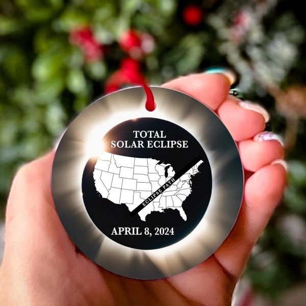 2024 Solar Eclipse Ornament: minnesmerke og festdekorasjon! A