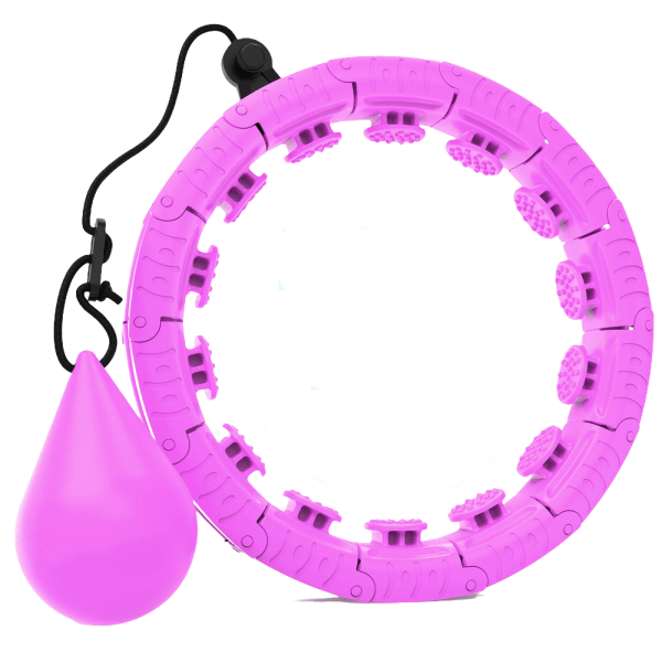 Viktad hulacirkel med 26 länkar (56 tum) för viktminskning för vuxna, Infinity Hoop Plus Size, smart träningsutrustning för kvinnor purple