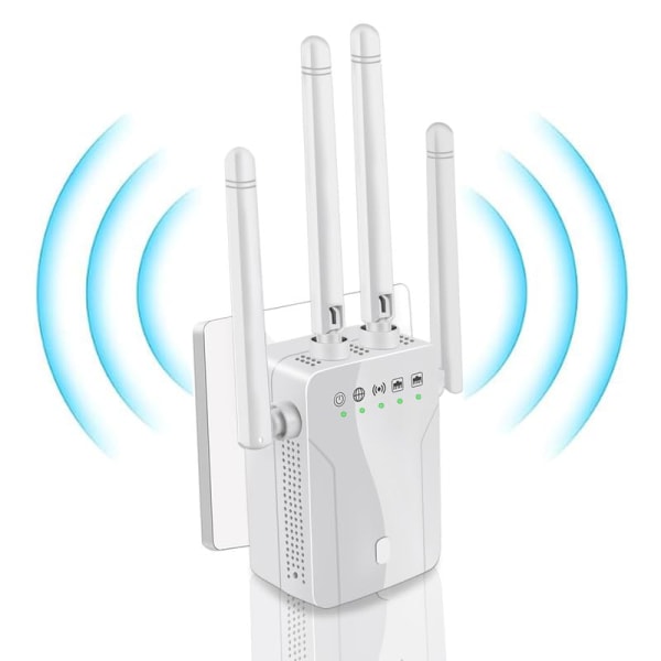 Wireless Network Signal Repeater Home WiFi Extender Signal Booster: Internet Repeater Rækkevidde Op til 300DM American standard white