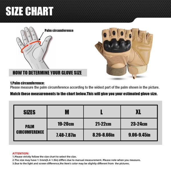 Fingerløse taktiske handsker til mænd - Beskyttelse, åndbar, behagelig og perfekt til udendørs sommeraktiviteter ArmyGreen L