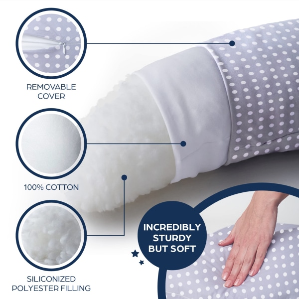Graviditetspude med 100 % polyester fyldmateriale - Pude til amning, hyggelige ammepuder til babyer small crown