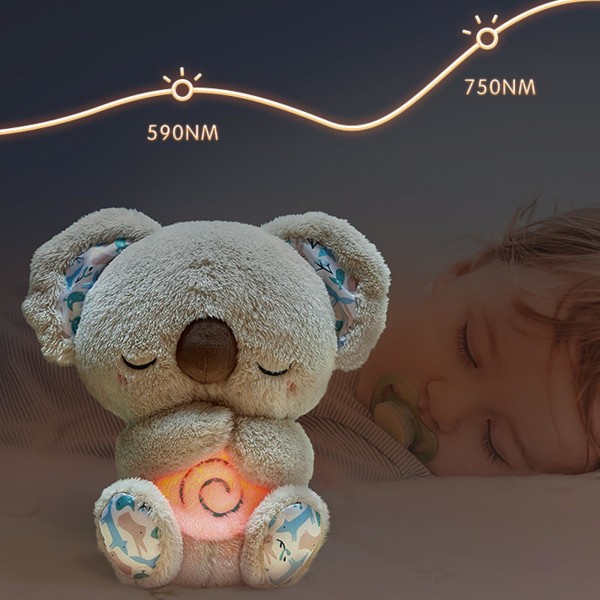 Lugnande utter, lugnande koalabjörn, ångestlindrande koala, sömnutter, kuddar för att sova med musikljus och rytmisk andningsrörelse 3pcs
