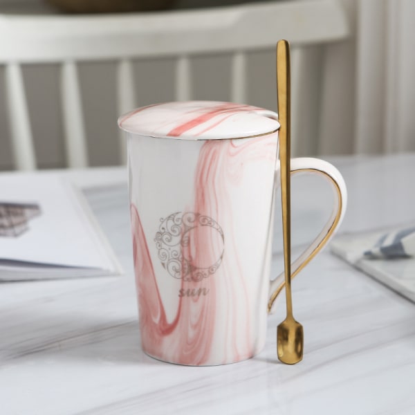 Keramisk Marmor Kaffe Mælk Te Krus - Sjove fødselsdags- eller julegaver - 14 oz Elegant Cup - Perfekt til bryllup eller kæreste C