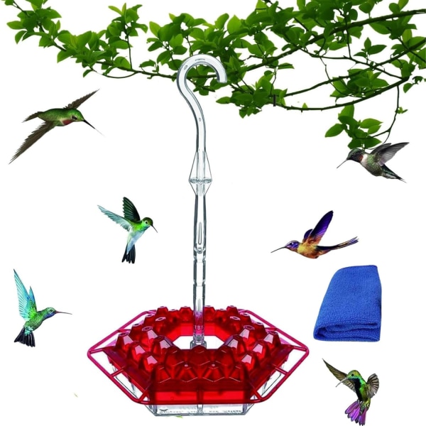 Sherem Sweety Hummingbird Feeder - 2024 Nytt design med vindklokkefunksjon, perfekt for utendørs bruk red
