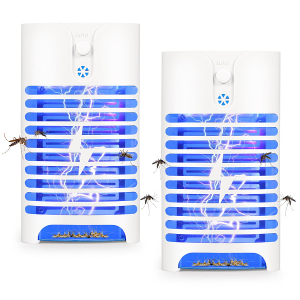 2-Pack Innendørs Bug Zapper Plug-in - Elektrisk mygg- og fluefelle med UV-lampe, miljøvennlig skadedyrtiltrekker, fjerner insekter, mygg, mygg, møll 2pcs