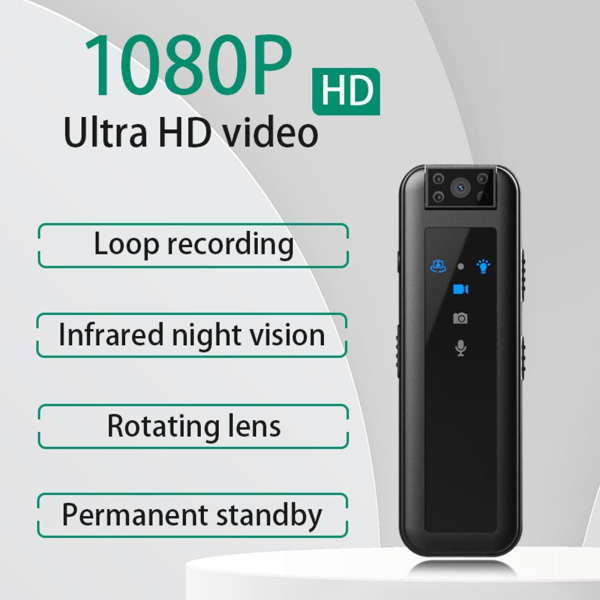 Mini Pocket Body Camera 1080P Videoinspelning Camera Videokamera Ridning Möte Sport with 64G memory card