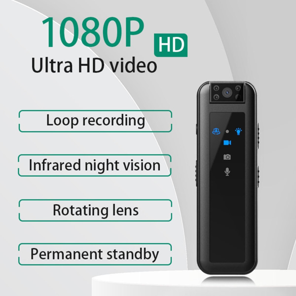 Mini Pocket Body Camera 1080P Videotallennuskamera Videokamera Ratsastus Meeting Sport with 128G memory card