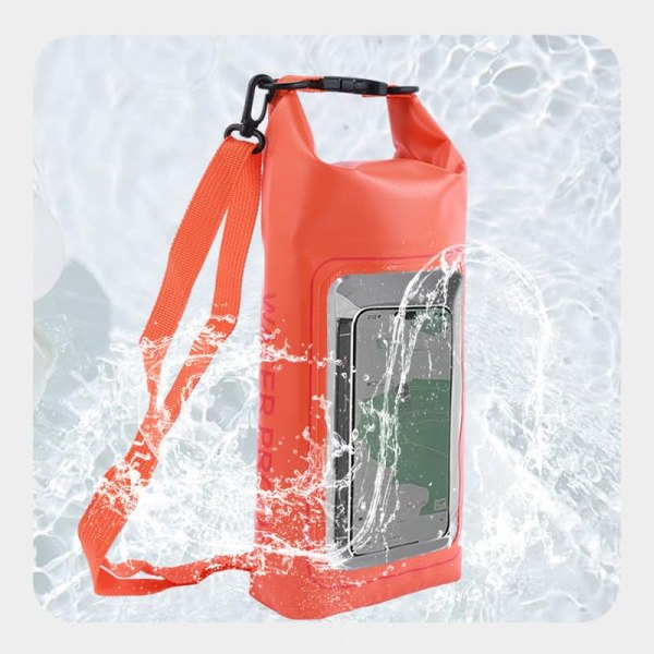 Nyt produkt 2L vandtæt taske PVC svømmetaske vandtæt taske 2-i-1 mobiltelefon vandtæt taske svømmetaske Purple 2L