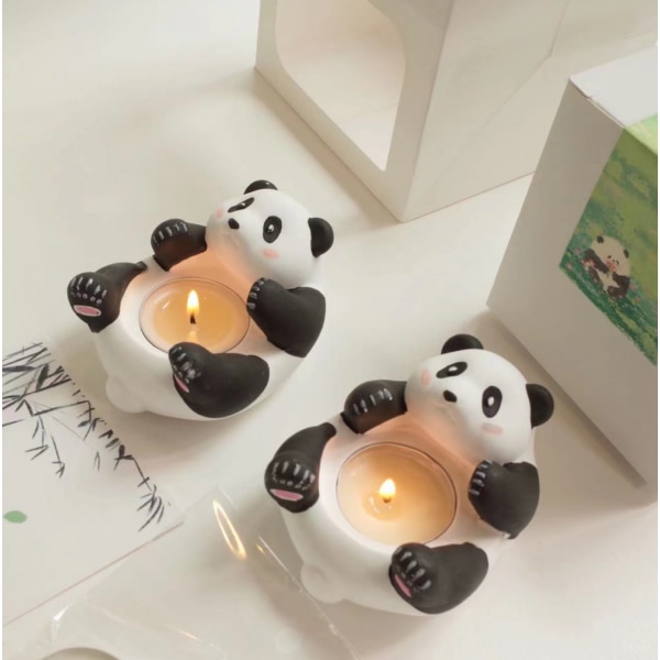 Söpö sarjakuva Panda aromaterapia kipsi kynttilänjalka teevalon kynttilänjalka: täydellinen ystävänpäivälahja 1PCS