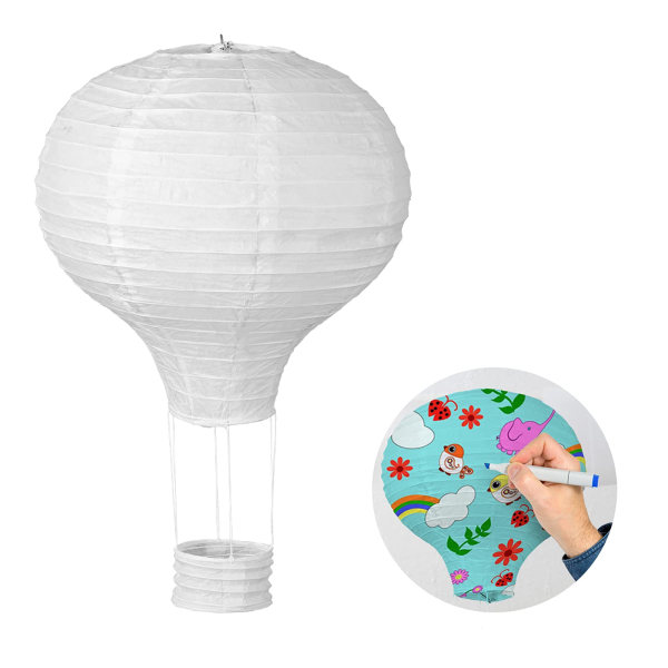 Dekorativa varmluftsballongpapperslyktor - vitt set för bröllop, födelsedagar och baby shower ( återanvändbara) Stk.