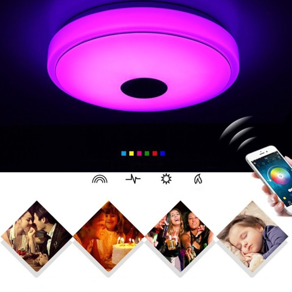 RGB LED Deckenlampe Deckenleuchte Dimmbar med Fernbedienung og bluetooth APP