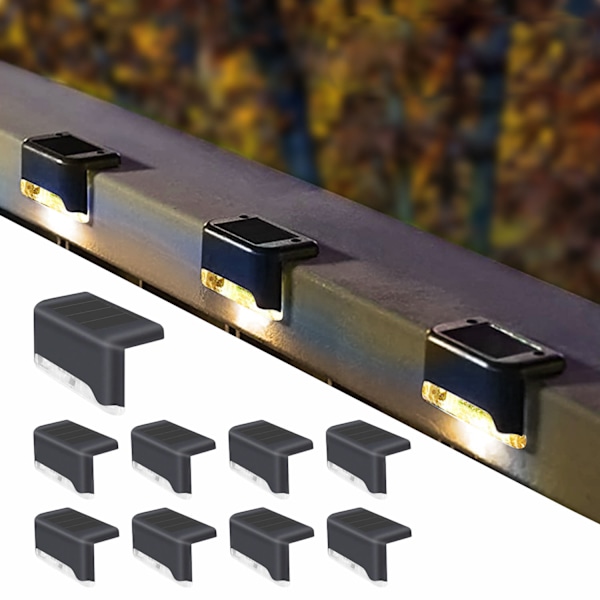 Kesän kuuma alennus Ammattimainen langaton aurinkokennovalaisin ulkokäyttöön (8 kpl) Musta warm light transparent cover Black shell