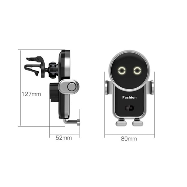Trådløs billader, 15 W, hurtiglading, Kharly bil mobiltelefonholder, smart sensor, automatisk klemming, astronaut mobiltelefonholder,