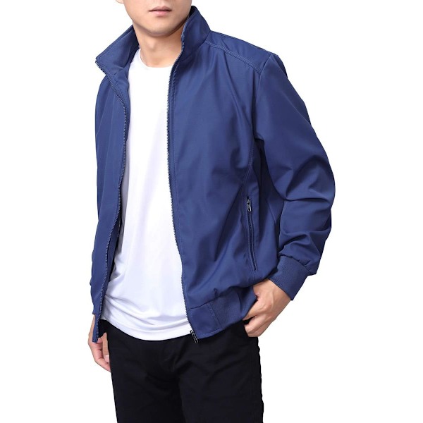 Sommarrea Herr Sommar Bomberjackor Casual Lättvikts Vindjacka Sportjacka Cargo Ytterkläder XL XL Denim Blue