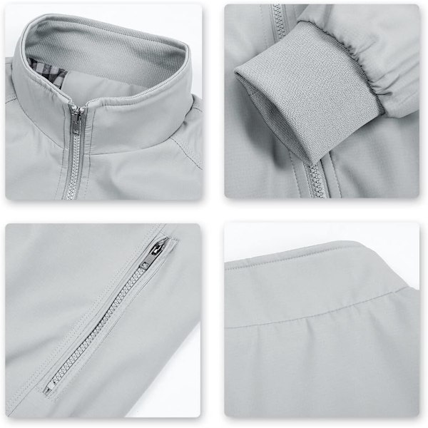 Sommarrea Herr Sommar Bomberjackor Casual Lättvikts Vindjacka Sportjacka Cargo Ytterkläder 3XL 3XL Grey