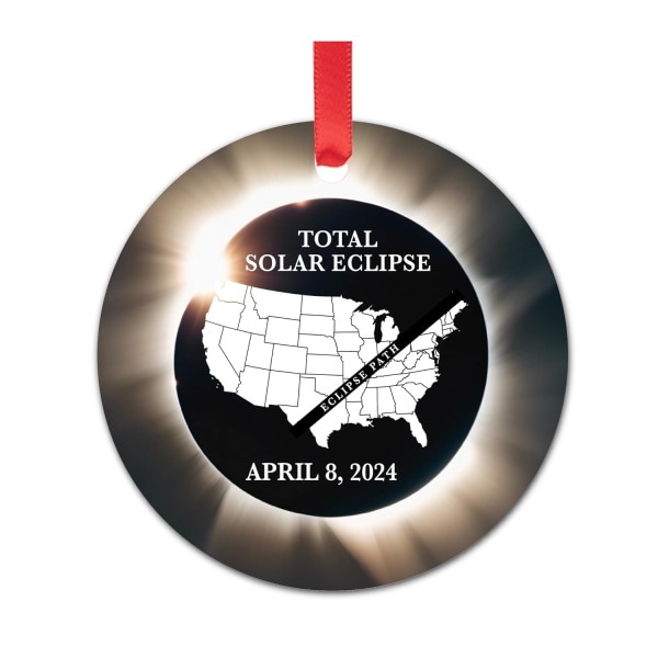 2024 Solar Eclipse Ornament: minnesmerke og festdekorasjon! A