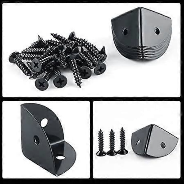 Sommer Hot Sale ZK-Metal hjørnebeskyttere, sorte rustfri metal hjørnebeskyttere, velegnede til hjørnebeskyttelse af trææsker, kufferter, flightcases 8 stk