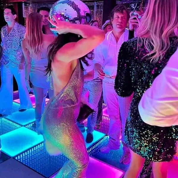 Discoboldhatte - Udtrækkeligt visir - Glitterspejl Discoboldhjelm i glas til kvinder, mænd - Perfekt til DJ-klub, scene, fest, bryllup Rose gold