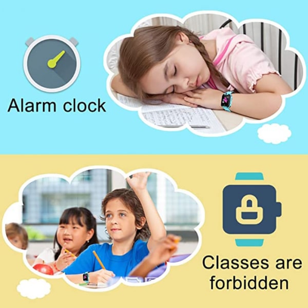 Kids Smart Watch - SOS Call Location Tracker - SIM 2G-kamera - Voice Chat - IP68 - Mobiltelefon & GPS Tracker - Forældrekontrol black