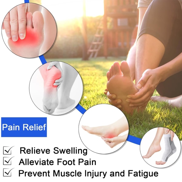 Neuropati Sokker til Kvinder og Mænd, Lindrende Sokker til Neuropati Smerter, Tåfri Kompressions Ankelsokker, Ankelstøtte til Lindring af Plantar Fasciitis Black 4pcs M