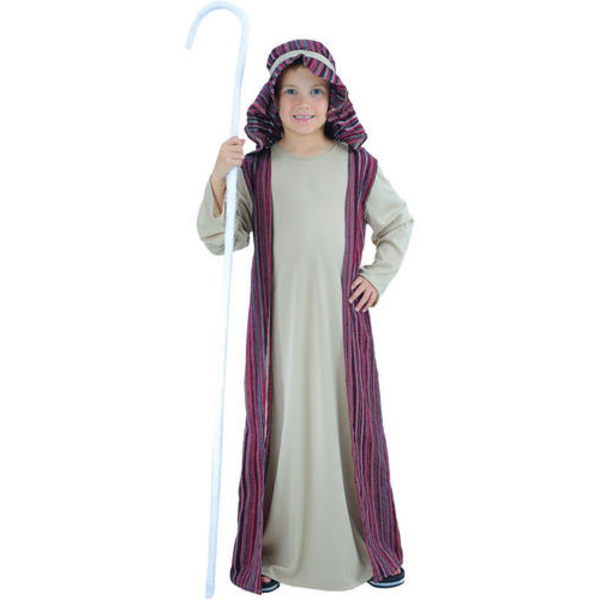 Christmas Nativity Kids Fancy Dress Mary Joseph Shepherd Drenge Piger Xmas Kostume A 8 to 10 Years