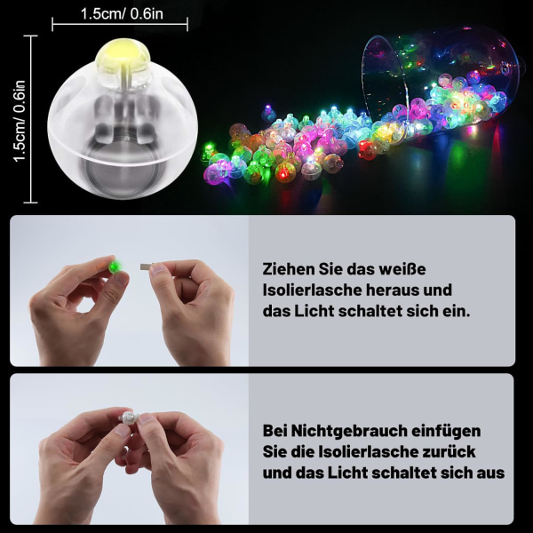 50 pakkauksen LED-ilmapallovalot – mini-LED-valopallot juhlien sisustamiseen – pyöreät, värikkäät vilkkuvat valot jouluun, syntymäpäiviin, häihin ja muihin juhliin White